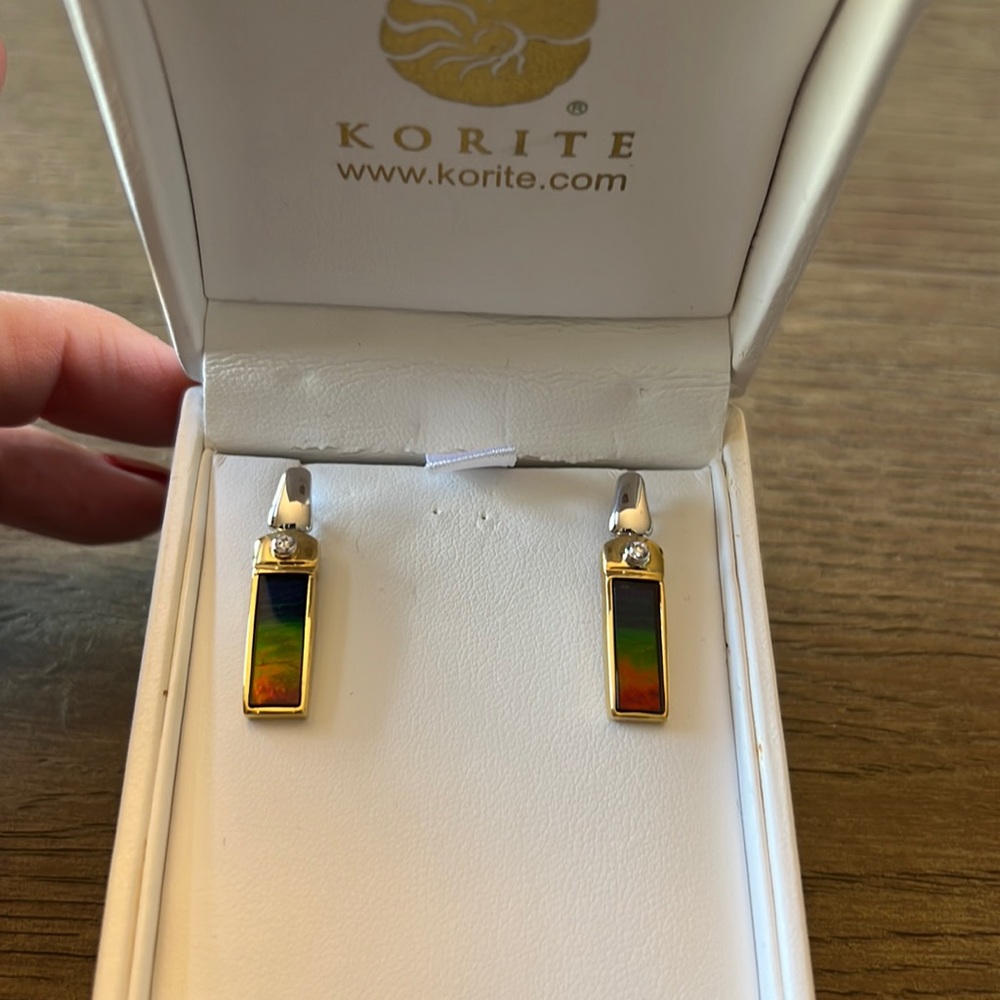 Korite and Diamond Earrings